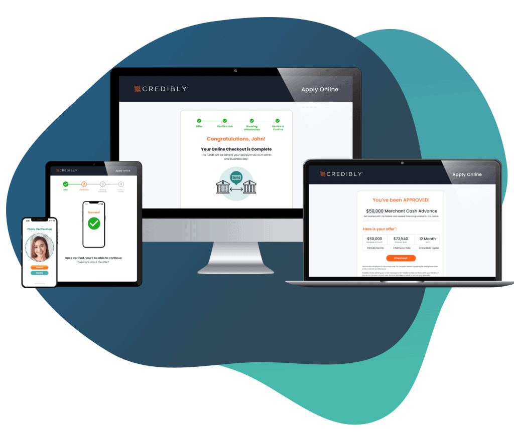 Online business loan application on multiple devices.