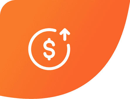 Financial growth and funding icon with dollar sign and arrow.