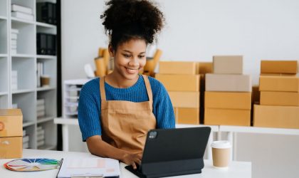 business owner learning what credit score vs bank statements mean for business financing