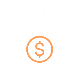 Small business financing growth with upward arrows and dollar symbol.